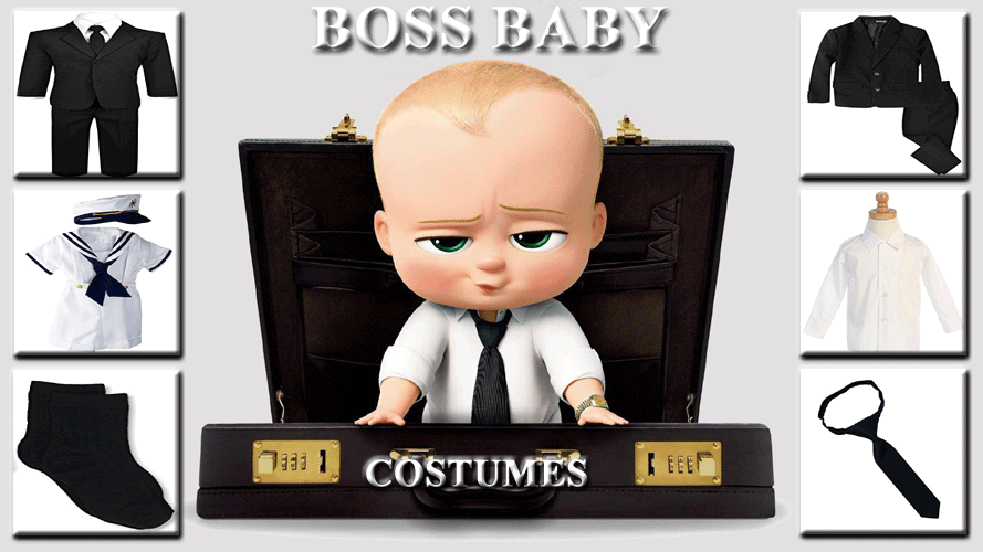 CHILD IN THE BOSS BABY COSTUME 