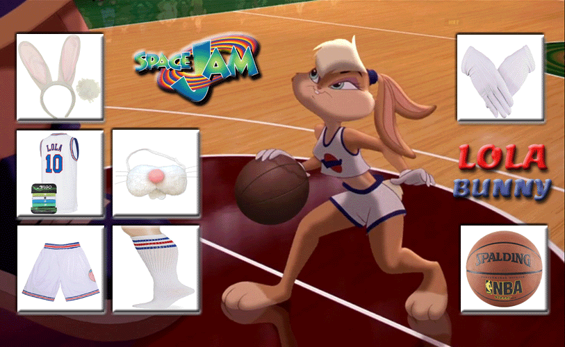 DIY guide of the Lola Bunny and Michael Jordan costume from Space Jam. 